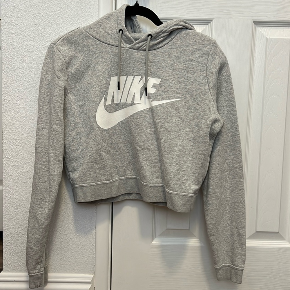 Nike Gray Small Cropped Hoodie